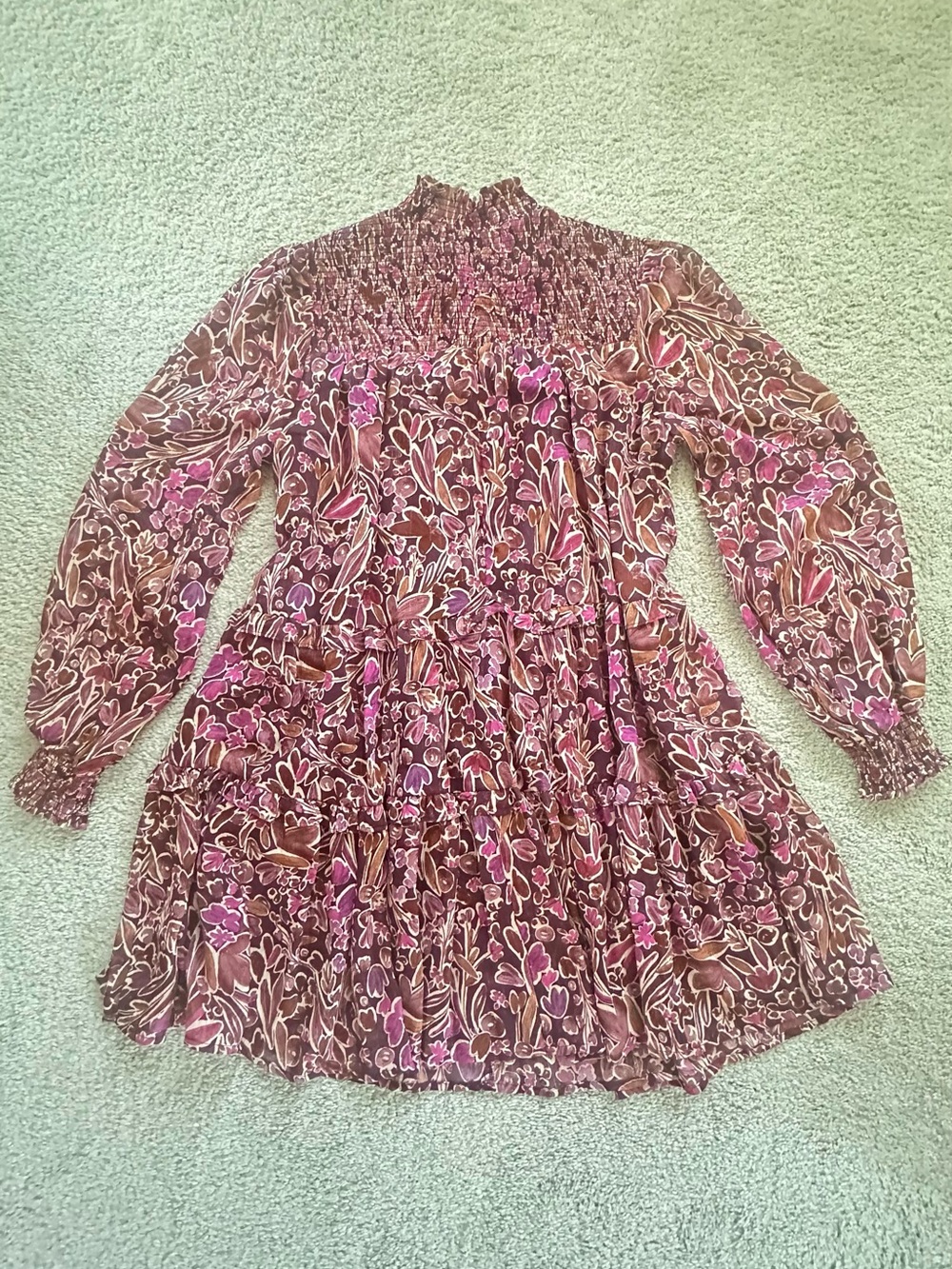 Fate Burgundy Red Floral Dress Size M. Color burgundy floral - Picture 4 of 10